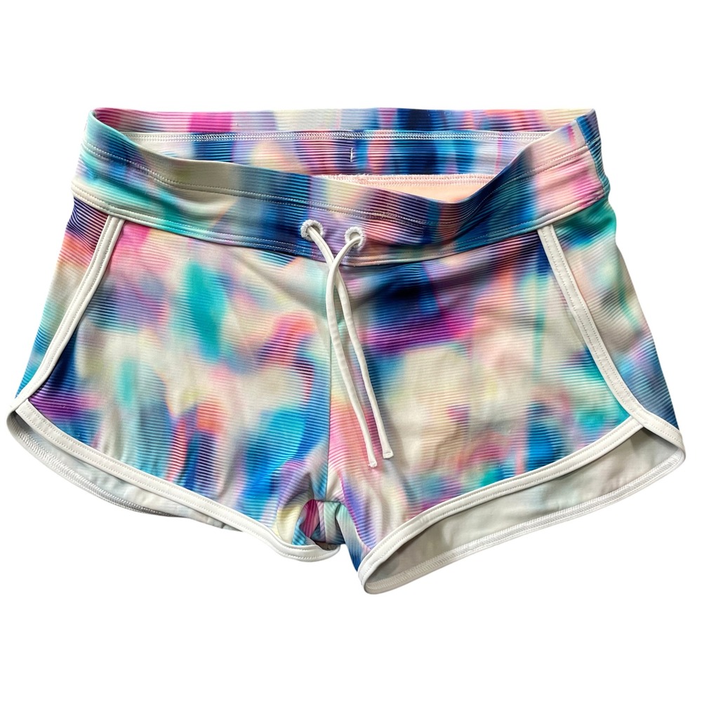 Athleta Girl Large Colorful Shorts Elastic Waist Pull On Nylon Blend Lined L 12